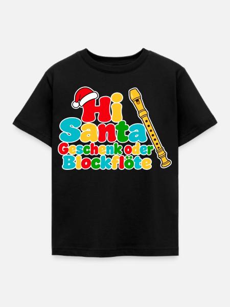 Geschenk oder Blockflöte - Kinder T-Shirt - Schwarz