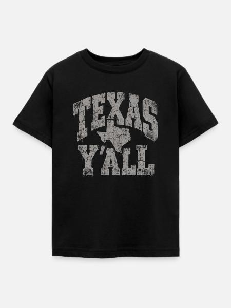 Texas Yall Distressed State Tee - Kinder T-Shirt - Schwarz