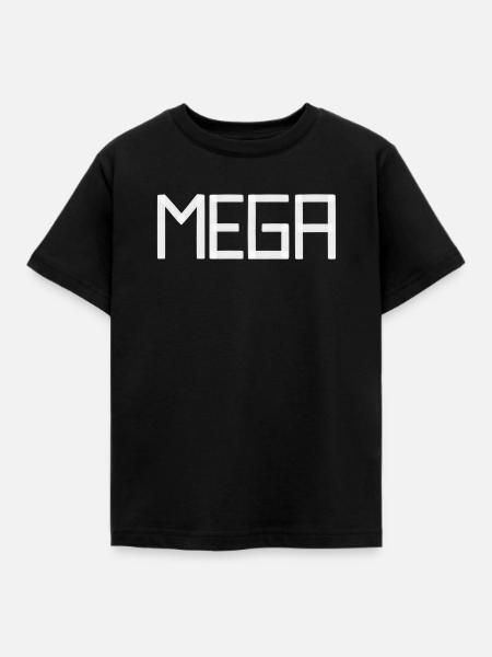 MEGA in Pinselstruktur - Kinder T-Shirt - Schwarz