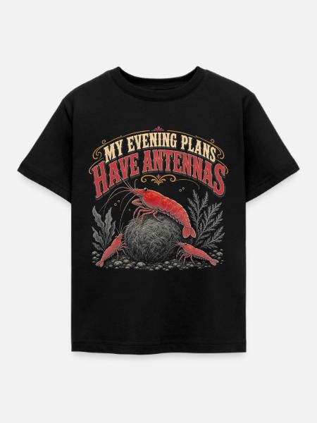 Garnelen Aquarium Feierabend Humor - Kinder T-Shirt - Schwarz