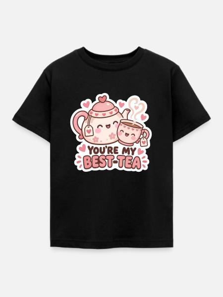 Best-Tea Freundschaft Teekannen-Duo - Kinder T-Shirt - Schwarz