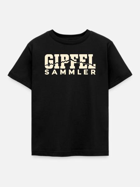 Gipfelsammler – Höhenprofil Retro - Kinder T-Shirt - Schwarz