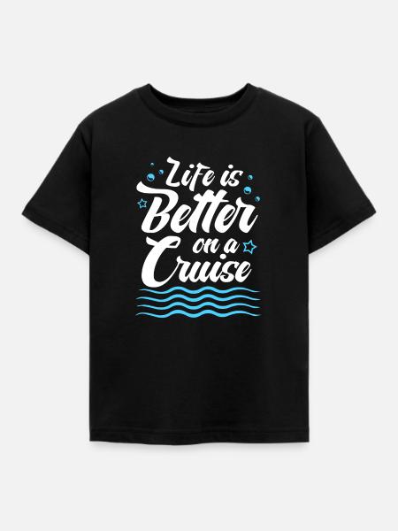 Kreuzfahrtschiff Kreuzfahrt - Kinder T-Shirt - Schwarz