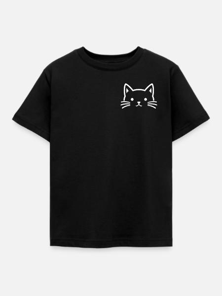 Katzengesicht, Katzenliebhaber - Kinder T-Shirt - Schwarz