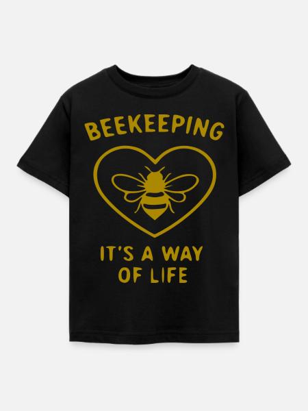 Beekeeping Lebensstil Herz - Kinder T-Shirt - Schwarz