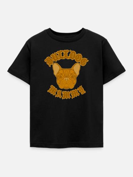 Bulldog-Mama-Emblem - Kinder T-Shirt - Schwarz