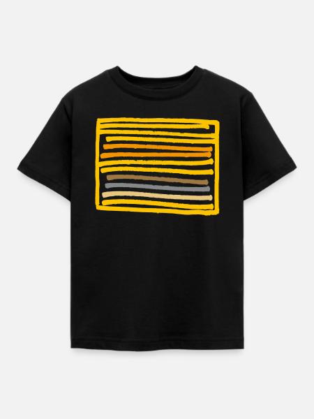 Rechteck Minimal Muster - Erdfarben - Kinder T-Shirt - Schwarz
