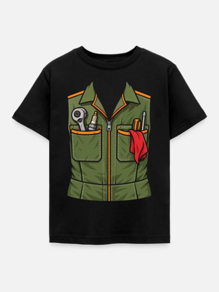 Lustiges Mechaniker T-Shirt Werkzeugweste - Kinder T-Shirt - Schwarz