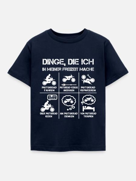 Freizeit - Motorradfahrer - Biker - Kinder T-Shirt - Navy