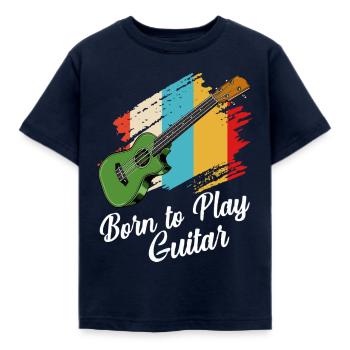 Born to play the guitar - Kids' T-Shirt - navy - Front - AI Model Kid Female (0cm)