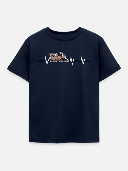 Dampflok Herzschlag - Kinder T-Shirt - Navy