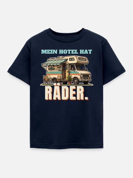 Wohnmobil - Hotel mit Rädern - Kinder T-Shirt - Navy