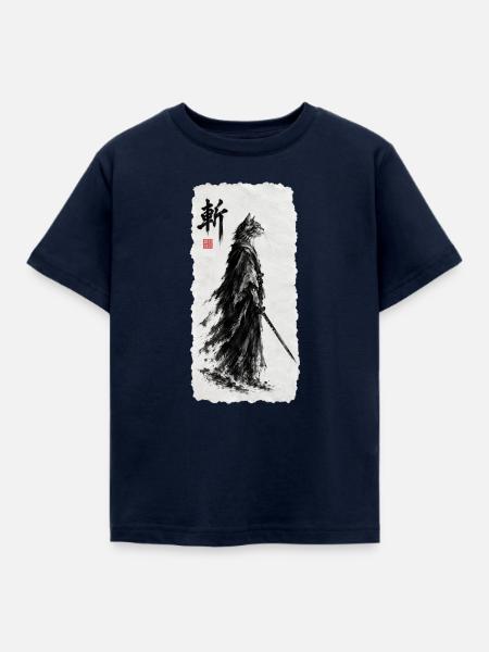 Samurai Katzensamurai  - Kinder T-Shirt - Navy