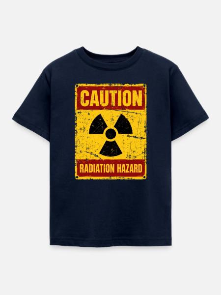 Strahlenwarnschild Radioaktiv - Nuklear - Caution - Kinder T-Shirt - Navy