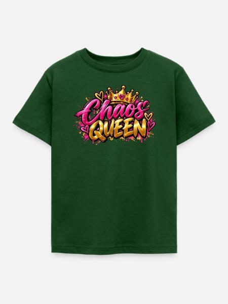 Chaos Königin Graffiti Krone - Kinder T-Shirt - Forstgrün 