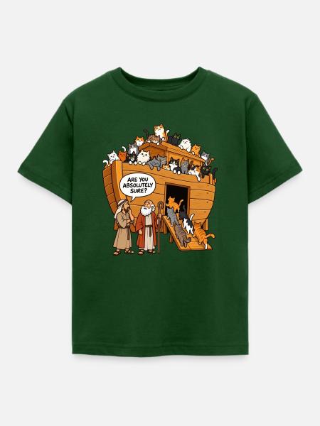 Katzenarche Noahs Arche - Kinder T-Shirt - Forstgrün