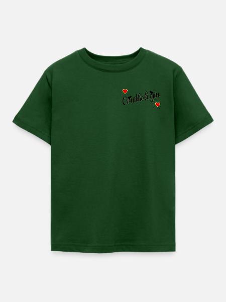Ornithologin mit Herz - Kinder T-Shirt - Forstgrün 