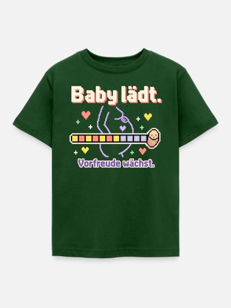 Baby Loading Schwangerschaft werdende Mama - Kinder T-Shirt - Forstgrün 