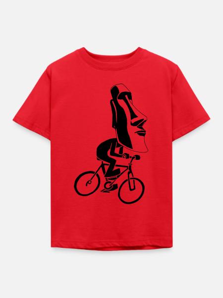 Osterinsel-Fahrradtour (Schwarz) - Kinder T-Shirt - Rot