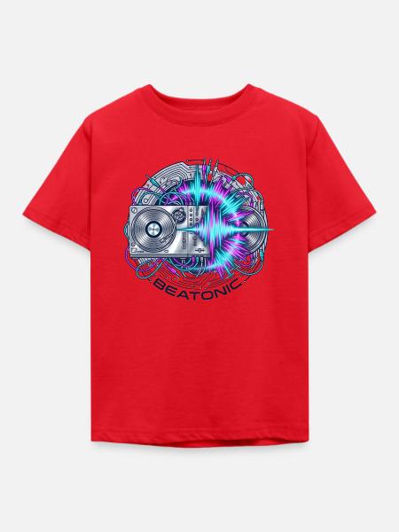 Beatronic Neon DJ Circuit - Kinder T-Shirt - Rot