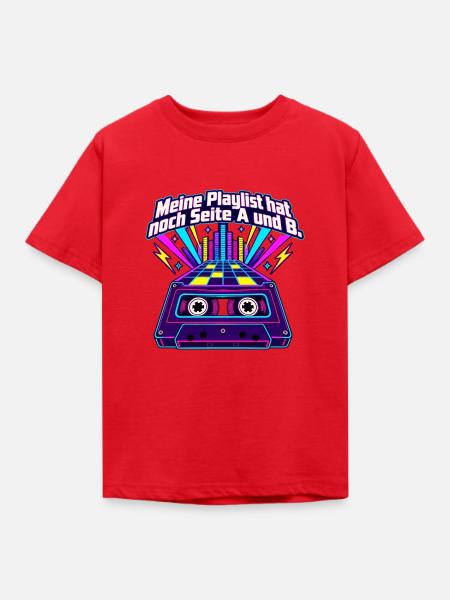 80er Musikfan Mixtape Kassette Nostalgie - Kinder T-Shirt - Rot