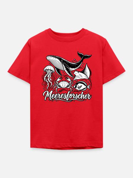 Meeresforscher Meerestiere  Kopieren - Kinder T-Shirt - Rot