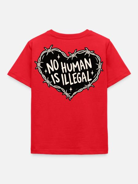 No Human Is Illegal - Kinder T-Shirt - Rot