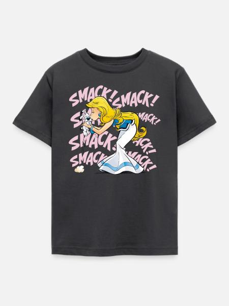 Asterix & Obelix - Falbala mit Idefix - Kinder T-Shirt - Dunkelgrau