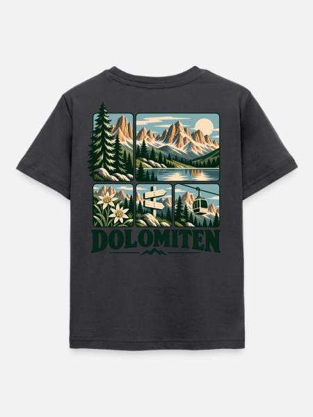 Dolomiten Alpine Adventure - Kinder T-Shirt - Dunkelgrau