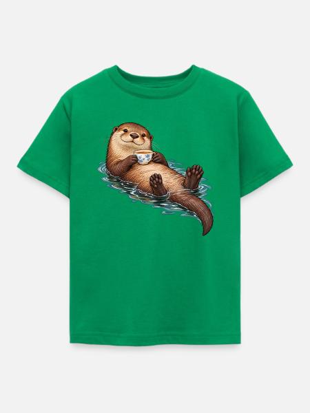 Teepausenotter - Kinder T-Shirt - Kelly Green