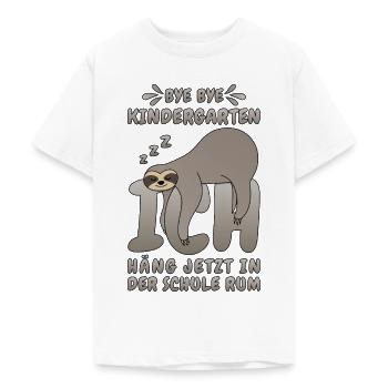 Faultier Bye Bye Kindergarten Schule Grundschule - Teenager T-Shirt - Weiß - Vorne - AI Model Teenager Male dark (155cm)
