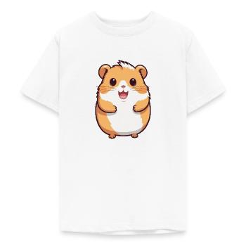 Hamster-Karikatur-Kawaii-Aquarell-Illustration - Teenager T-Shirt - Weiß - Vorne - AI Model Teenager Male dark (155cm)