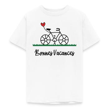 FAHRRAD. FEIERTAG. ES LEBE DIE FERIEN. FEIERTAG - Teenager T-Shirt - Weiß - Vorne - AI Model Teenager Male dark (155cm)