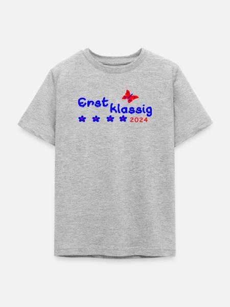 Schulanfang Erstklassig 2024 - Teenager T-Shirt - Grau meliert