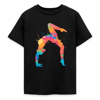 Turnerin Gymnastik Handstand Mädchen Damen Turnen - Teenager T-Shirt - Schwarz - Vorne - AI Model Teenager Male light (155cm)