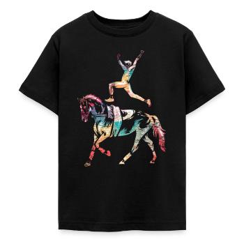 Akrobatischer Voltigiersport Mannschaft - Teenager T-Shirt - Schwarz - Vorne - AI Model Teenager Male light (155cm)