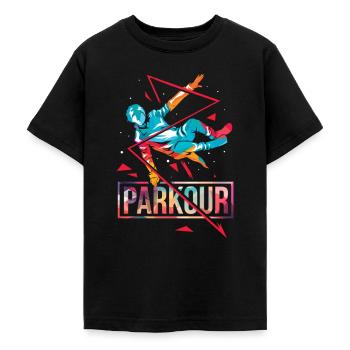 Furchtloser Parkour Stadtakrobat - Teenager T-Shirt - Schwarz - Vorne - AI Model Teenager Male light (155cm)