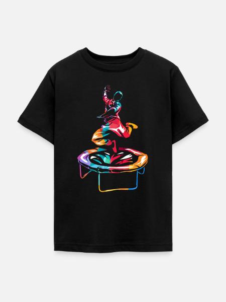 Hochfliegender Trampolin Akrobat - Teenager T-Shirt - Schwarz