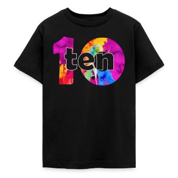 ZEHN 10 JAHRE JUNGE 10. GEBURTSTAG - Teenager T-Shirt - Schwarz - Vorne - AI Model Teenager Male light (155cm)
