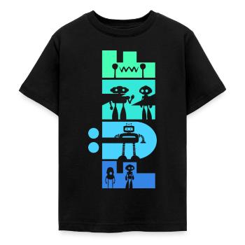 Geburtstag Kinder 5 Jahre alt Robotik Roboter - Teenager T-Shirt - Schwarz - Vorne - AI Model Teenager Male light (155cm)