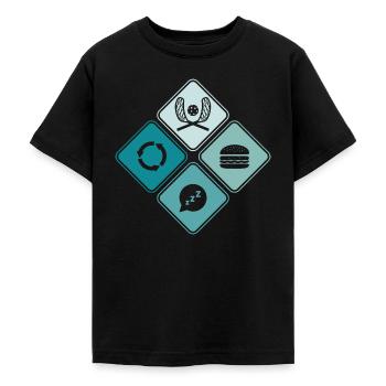Floorball Unihockey Floorballspieler - Teenager T-Shirt - Schwarz - Vorne - AI Model Teenager Male light (155cm)