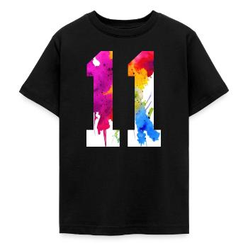 NUMMER 11 JAHRE ALT 11. GEBURTSTAG - Teenager T-Shirt - Schwarz - Vorne - AI Model Teenager Male light (155cm)