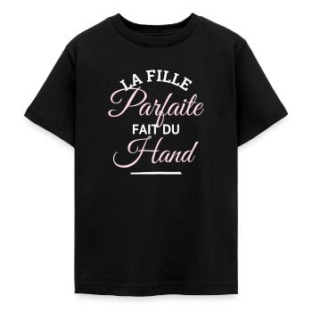 HANDBALLERIN Das perfekte Mädchen - weibliche Handball - Teenager T-Shirt - Schwarz - Vorne - AI Model Teenager Male light (155cm)
