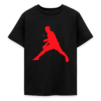 Blitzschneller Tischtennis Ballwechsel - Teenager T-Shirt - Schwarz - Vorne - AI Model Teenager Male light (155cm)