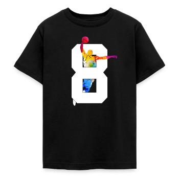 NUMMER 8 BASKETBALL 8. GEBURTSTAG - Teenager T-Shirt - Schwarz - Vorne - AI Model Teenager Male light (155cm)