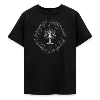 Der Herr Der Ringe Der Weiße Baum Gondors - Teenager T-Shirt - Schwarz - Vorne - AI Model Teenager Male light (155cm)