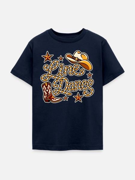 Line Dance Western Motiv - Teenager T-Shirt - Navy