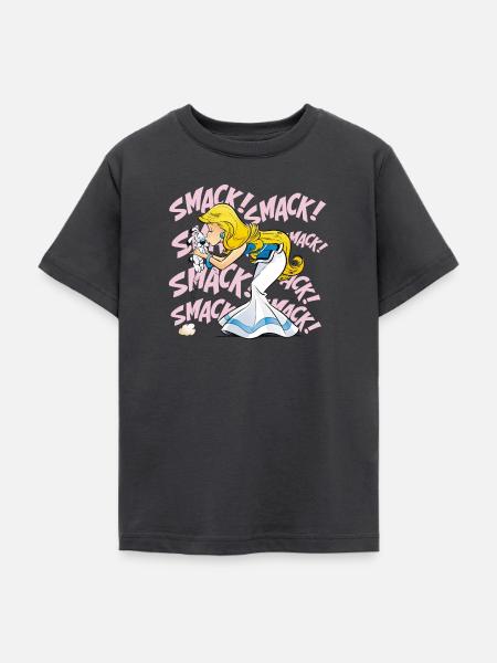 Asterix & Obelix - Falbala mit Idefix - Teenager T-Shirt - Dunkelgrau