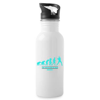 Evolution man baseball - Trinkflasche mit integriertem Trinkhalm - Weiß - Rechts