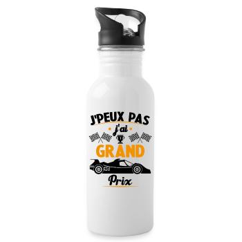 Je peux pas j'ai Grand Prix - Gourde avec paille intégrée - blanc - Droite